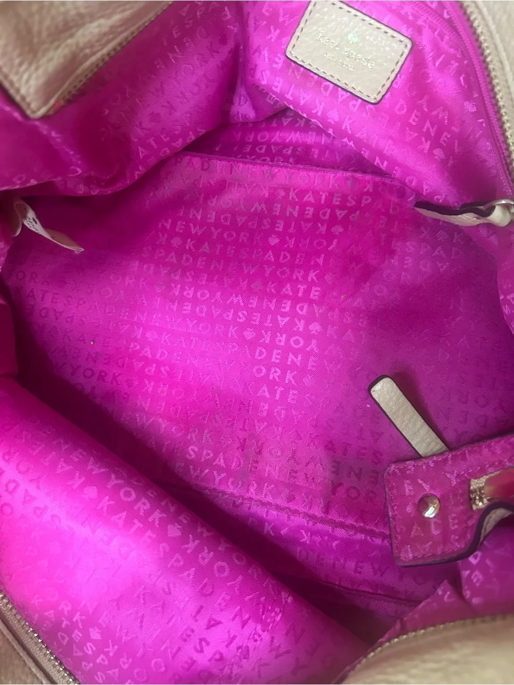 kate spade Cream Pebbled Leather Shoulder Bag
